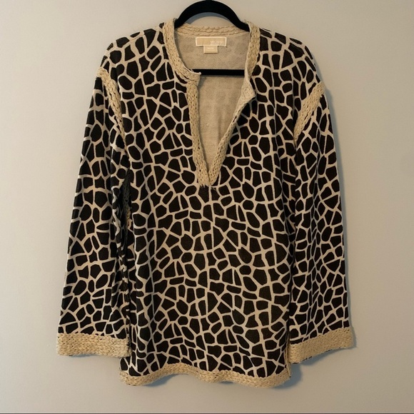 MICHAEL Michael Kors Sweaters - Women’s Michael Kors brown giraffe print tunic sweater